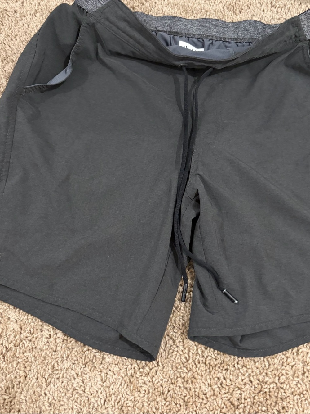 chubbies Men’s Dark Charcoal Athletic Drawstring Shorts